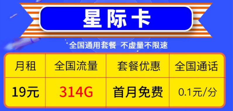 移動(dòng)星卡5G專屬套餐 月低至9月 超大流量不限速