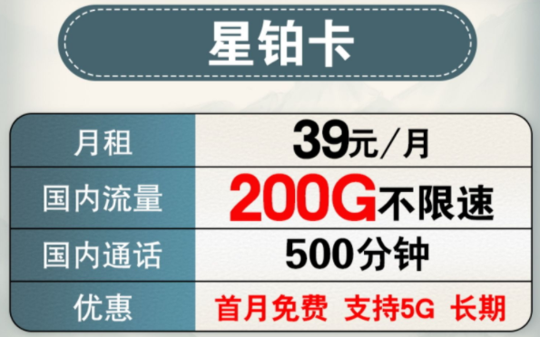 300G超多流量卡移動手機卡 上網(wǎng)不限速流量隨心享首月免費支持5G