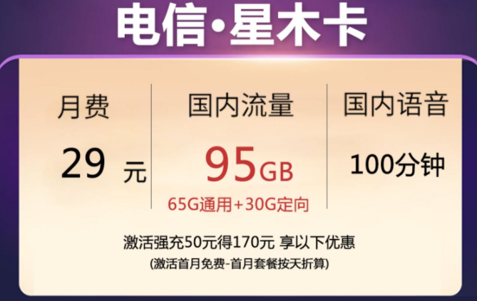 電信大流量卡 首月免月租語音+流量激活贈(zèng)送話費(fèi)長期套餐29元近100G流量上網(wǎng)卡