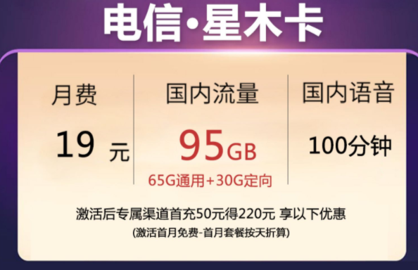 什么樣的手機(jī)卡流量多月租低便宜還靠譜？【電信木星卡】月租僅需19元流量+語音全國通用