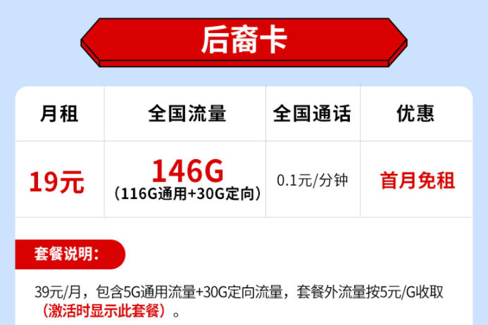 流量卡有哪些劃算的？電信上網(wǎng)手機(jī)卡后裔卡巨人卡月租低至19原146G全國流量不限速