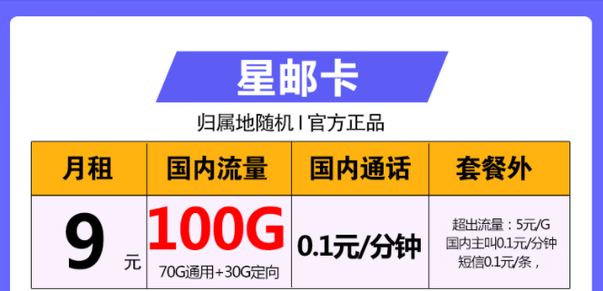 中國電信星郵卡、海角卡、摩羯卡套餐詳情介紹 最低僅需9元包100G全國大流量