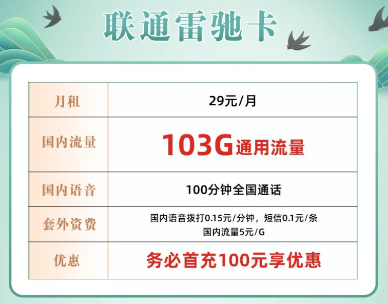 流量多月租低的流量卡套餐哪里有？超高性價比的手機電話卡29元103G+100語音