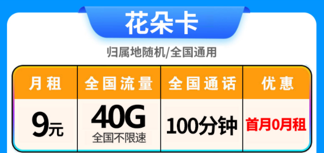 超值優(yōu)惠套餐低月租大流量手機(jī)流量卡 中國電信花朵卡9元流量卡套餐介紹