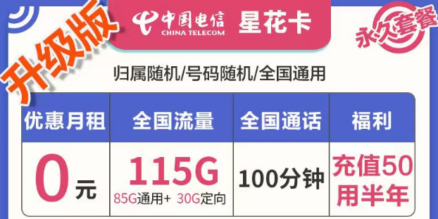 有哪些好用實(shí)惠的流量卡套餐？電信星花卡、霜花卡、海興卡|前半年0月租使用