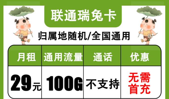 聯(lián)通純流量卡免費申請|聯(lián)通瑞兔卡、金兔卡|流量卡網(wǎng)速不好？