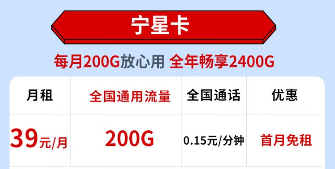 電信寧星卡怎么樣？200G通用流量不限速+首免+免費(fèi)領(lǐng)?。?></a>
                                </div>
                                <div   id=