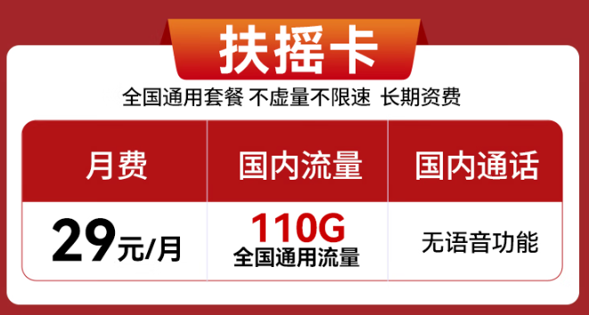 實(shí)惠好用的流量卡推薦！29元110G、29元100G通用流量卡！